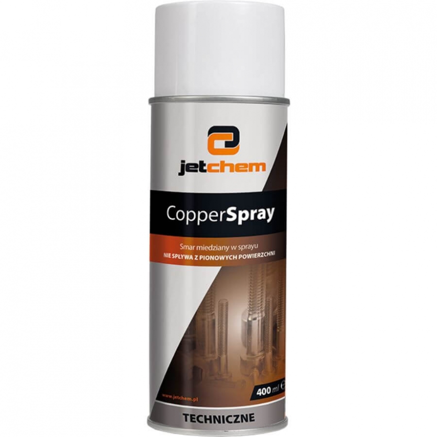 Smar miedziany Copper Spray JETCHEM to najczystsza miedź w sprayu. Doskonały smar przeciw zapiekaniu.